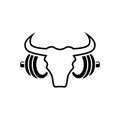 Bull Gym icon. Body Builder sign isolated on white background