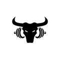 Bull Gym icon. Body Builder sign isolated on white background