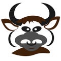 Bull head. Animal silhouette. Suitable for the design of T-shirts, cards, mugs.