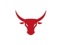 Bull head with big horns and angry toro face logo