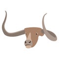 Bull head face vector illustration flat style front Royalty Free Stock Photo