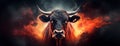 Bull Head on a Fire Background Royalty Free Stock Photo