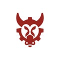 Bull Head Gear Machine Modern Creative Logo Royalty Free Stock Photo