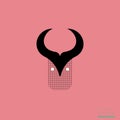 Bull head icon, design element for poster Royalty Free Stock Photo