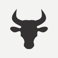 Bull head icon with horns. Vector. Royalty Free Stock Photo