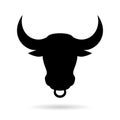 Bull head icon with nose ring Royalty Free Stock Photo