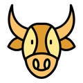 Bull head icon vector flat Royalty Free Stock Photo