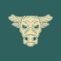 Bull head line art illustration