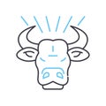 bull head line icon, outline symbol, vector illustration, concept sign Royalty Free Stock Photo