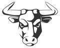 Bull head logo. Sport aggressive symbol. Animal tattoo