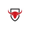 Bull head logo vector icon illustration Royalty Free Stock Photo