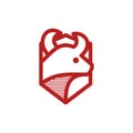 Bull Head with Shield Modern Simple Logo design Royalty Free Stock Photo