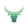 Bull head silhouette and forest silhouette Royalty Free Stock Photo