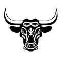 BULL head silhouette symbol Royalty Free Stock Photo