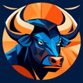 Bull head vector illustration. Bull head icon. Bull head vector illustration. generative AI Royalty Free Stock Photo