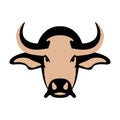 Bull head vector illustration style Flat Royalty Free Stock Photo