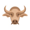 Bull head vector illustration style Flat Royalty Free Stock Photo