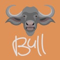 bull head vector illustration style flat Royalty Free Stock Photo