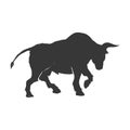 Bull horn animal silhouette farm icon. Vector graphic