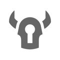 Bull horn and key hole symbol, vector logo icon design elements