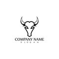 Bull horn logo and symbol template icons app Royalty Free Stock Photo