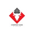 Bull horn logo and symbol template icons app Royalty Free Stock Photo