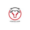 Bull horn logo and symbol template icons app Royalty Free Stock Photo