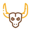 Bull with Horns Icon Vector Outline Illustration