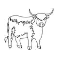 bull with horns.Mountain bull is a symbol of Scotland.Scotland single icon in outline style vector symbol stock Royalty Free Stock Photo