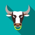 Bull icon, flat style Royalty Free Stock Photo