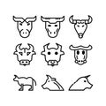 bull icon or logo isolated sign symbol vector illustration Royalty Free Stock Photo