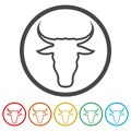 Bull icons vector set