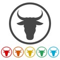 Bull icons vector set