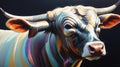 bull illustration highquality image and aes ai generated Royalty Free Stock Photo
