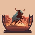 A bull jumps high in the air Royalty Free Stock Photo