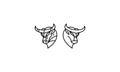 Bull line art logo vector icon