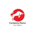 Bull logo with bull animal icon. Animal silhouette logo concept