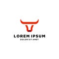 Bull logo, T letter with bull horn logo initial logotype icon vector in elegant simple style Royalty Free Stock Photo