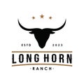 Bull Longhorn Logo Template Royalty Free Stock Photo