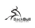 Bull look back ass view drawing art logo design inspiration