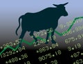 Bull Market in the Black Royalty Free Stock Photo