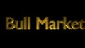 Bull market coaching animation with streaking text in gold letters