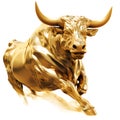 Bull market concept, golden bull, finance, visual metaphor