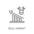 Bull market linear icon. Modern outline Bull market logo concept