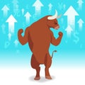 Bull market presents uptrend stock market concept