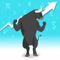 Bull market presents uptrend stock market concept