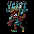 Bull Mascot American Football With Text Illustration Royalty Free Stock Photo