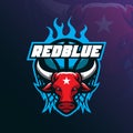 Bull mascot logo design vector with modern illustration concept Royalty Free Stock Photo
