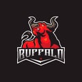 Bull mascot logo design vector with modern illustration concept style for badge, emblem and t shirt printing. angry bull Royalty Free Stock Photo