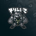 Bull mascot logo design vector with modern illustration concept style for badge, emblem and t shirt printing. Angry bull Royalty Free Stock Photo